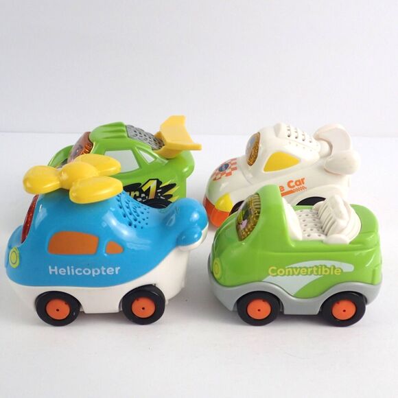 Vtech Go Go Smart Wheels Cars Lot Of 5 Airplane Helicopter Convertible Race Car - Picture 2 of 16